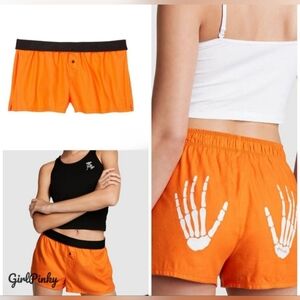 Victoria's Secret PINK Halloween Skeleton Hands Boxer Shorts Size S